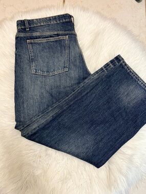 Zara Women’s Straight Leg Jeans Size 14 Blue Wash Denim High Rise